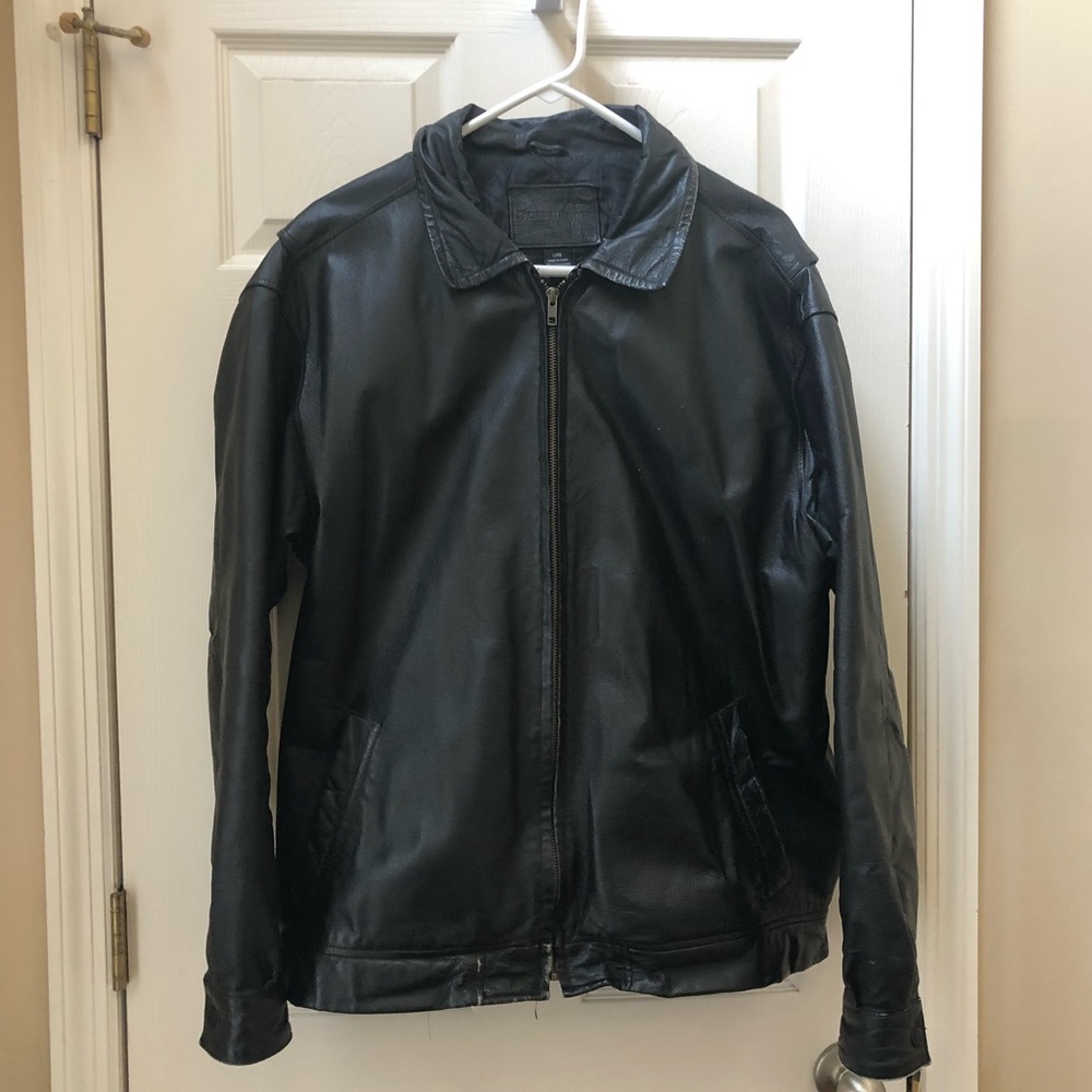 Knights Ride Black Leather Jacket Large